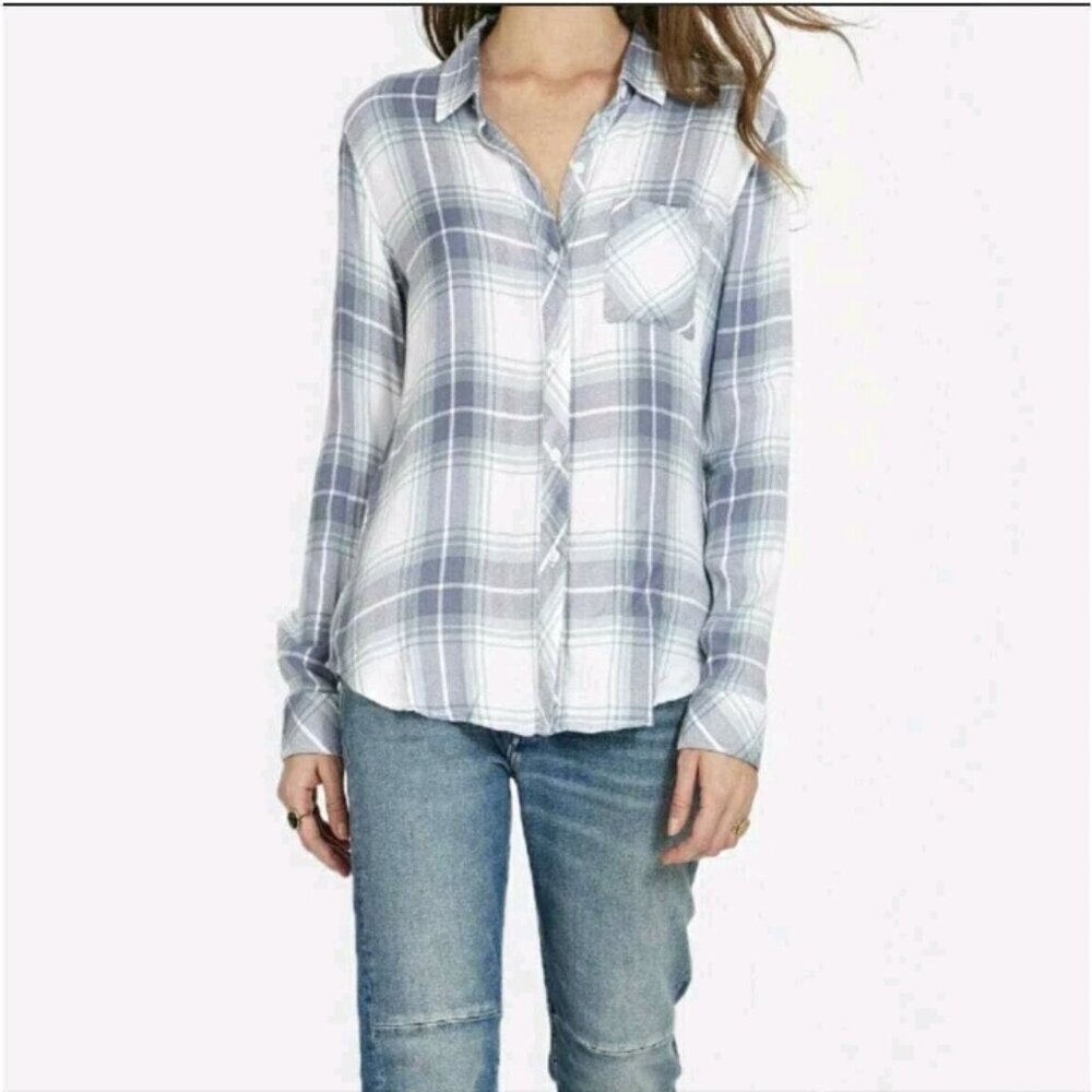 Rails Hunter Plaid Flannel Button Front Long Sleeve Blouse Size Sm